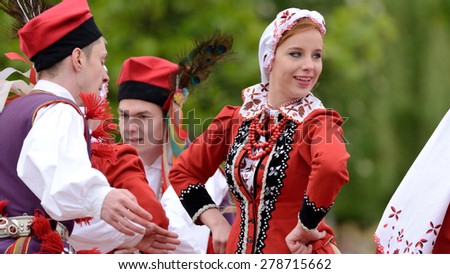 May 17, 2015 Lodz, Poland, Polish traditional folk dance.Folk Song and Dance Ensemble 