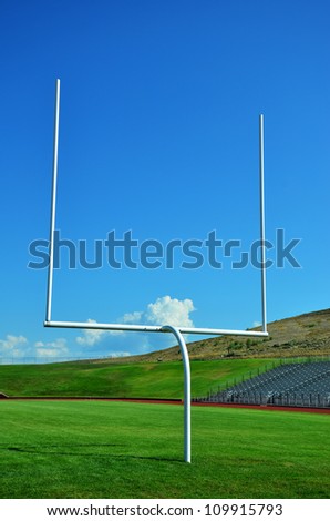 A football goal post on a football field