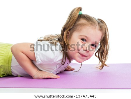 kid girl pushing up