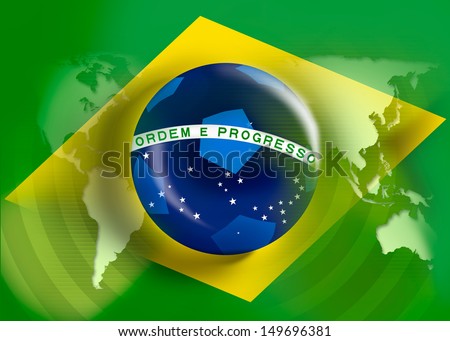 Fifa 2014 Brazil Flag World Cup Soccer Championship Or Worldcup Game ...