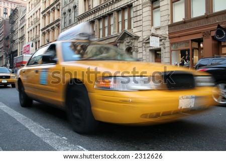 Yellow Taxi on Manhattan New York City