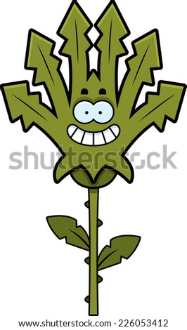 A Cartoon Illustration Of A Weed Looking Happy. - 226053412 : Shutterstock