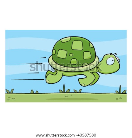 Turtle Running Stock Vector Illustration 40587580 : Shutterstock