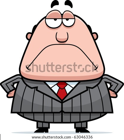 A Cartoon Boss With A Grumpy Expression. Stock Vector 63046336 ...