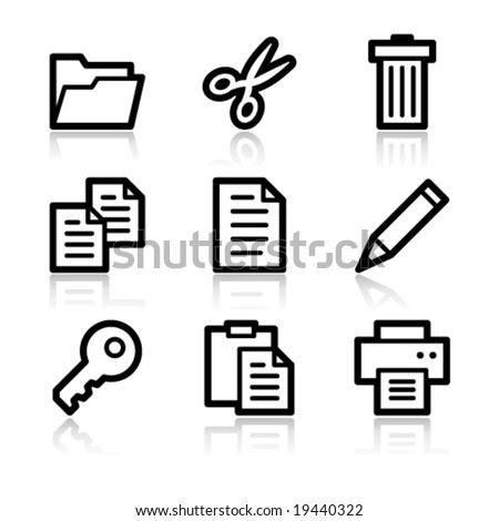 Document black contour web icons V2