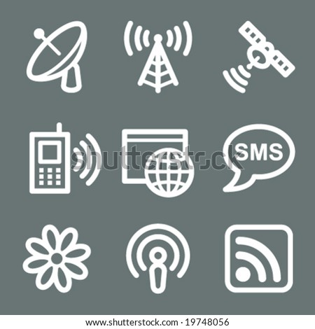 White communication web icons V2