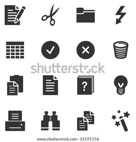 Document black web icons