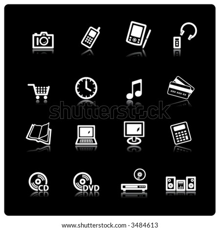 white home electronics icons