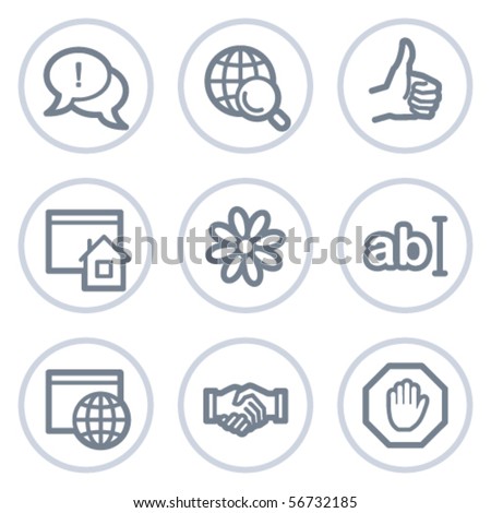 Internet web icons set 1, white circle series