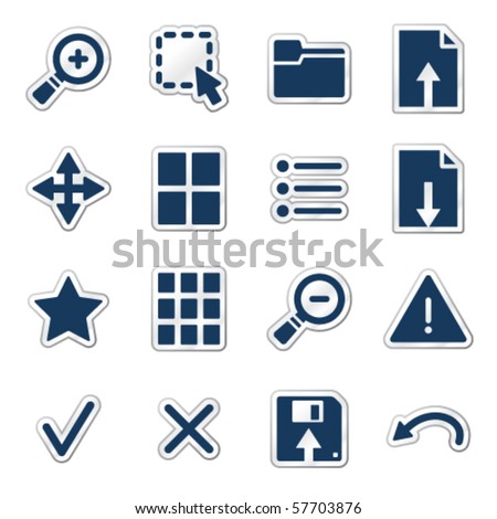 Viewer web icons, navy sticker series