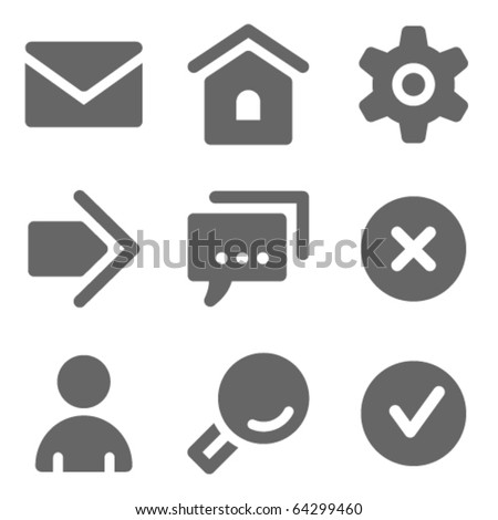 Basic web icons, grey solid series