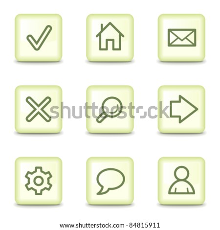 Basic web icons, salad green buttons