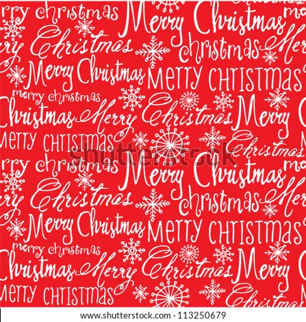 Vector Christmas Words Seamless Pattern - 113250679 : Shutterstock