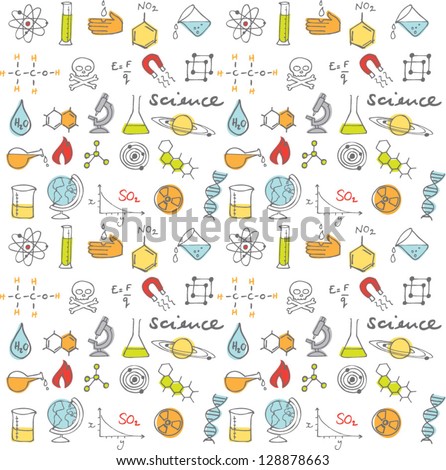 Science Doodles Seamless Background Stock Vector Illustration 128878663 ...