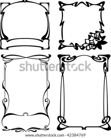 Four Black And White Art Deco Frames. Others In Portfolio. Stock Vector ...