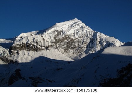 Peak of Chulu West, mountain in the Annapurna Conservation Area, Nepal