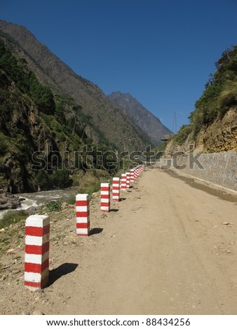 Nearly finished new road from Nepal to Tibet, ancient tea-trail.