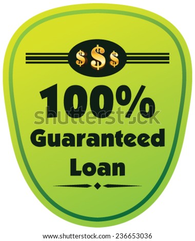 100% guaranteed loan vector label or badge isolated on white background. One hundred percent guarantee rent label assuring rent for the property or object.
