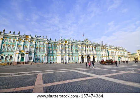 PETERSBURG, RUSSIA-MARCH 2: The Hermitage Museum on March 2, 2012 in Petersburg. The Hermitage Museum is the largest art gallery in Russia and is among the largest art museums in the world.