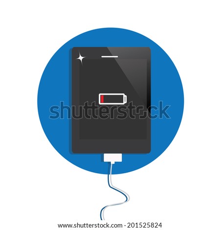 tablet computer with low battery,charging mobile phone