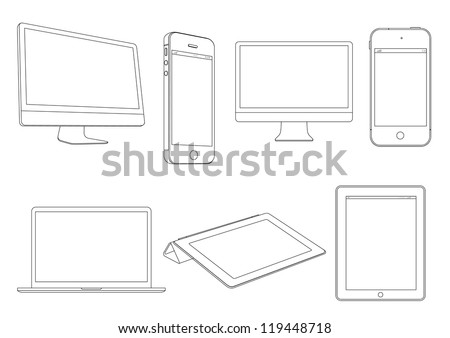 Digital devices.Vector set