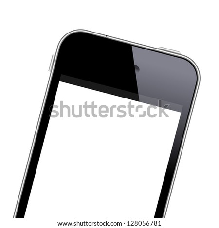 Modern mobile phone close-up shot. Vector EPS10