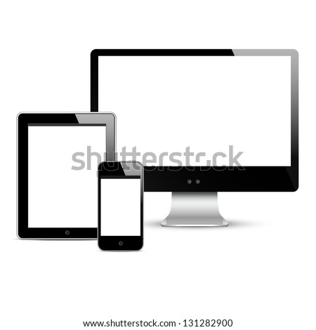  Set of Modern Digital devices. Vector EPS10