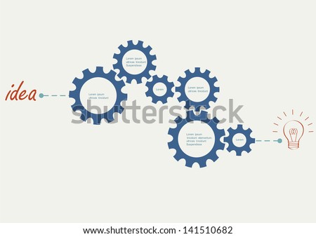 Concept vector with abstract gear wheels. Variation -1