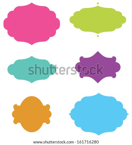 Set Of Curly Frame Shapes Stock Vector Illustration 161716280 ...