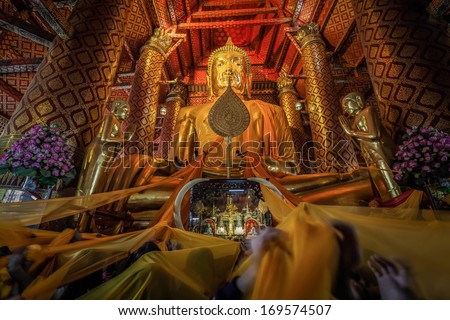 The main big Buddha statue is in Ayuttaya historical park,Thailand