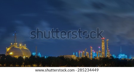 Gas storage tanks and a large oil - refinery plant