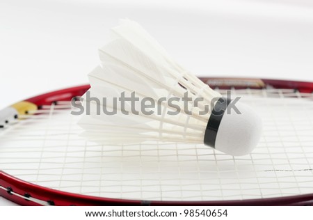 Badminton shuttlecock for sport game on white background.
