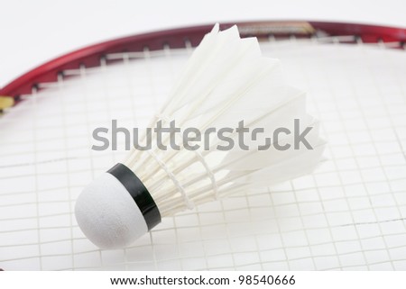 Badminton shuttlecock for sport game on white background.