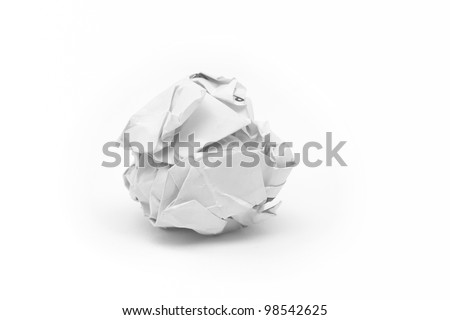 Similar – Image, Stock Photo ball of crumpled gray paper on a blue background