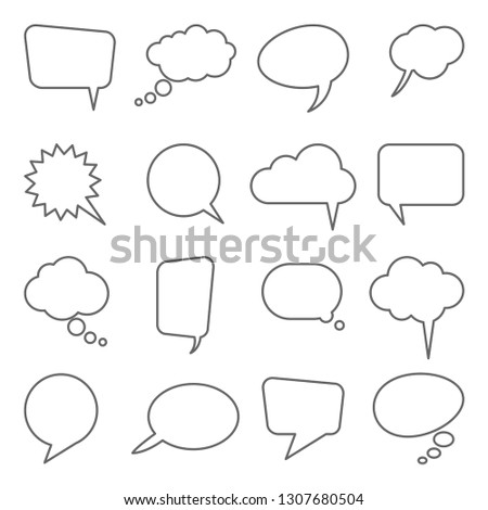 collection of different speech bubbles and thought bubbles with space for text