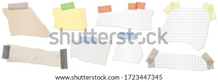 collection of different colored scraps of papers with adhesive strips