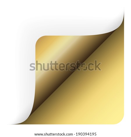 Paper - bottom corner rounded up gold