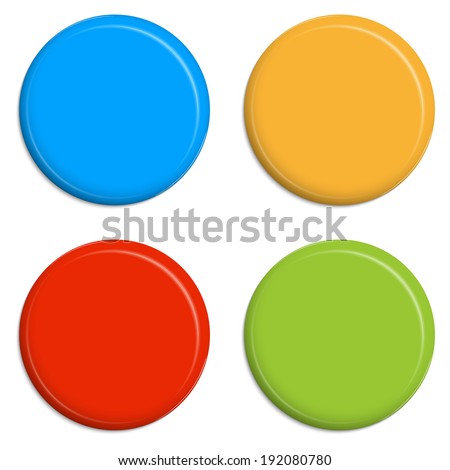 four colored Magnets / Buttons