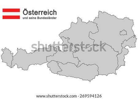 silhouettes of Austria and the federal states