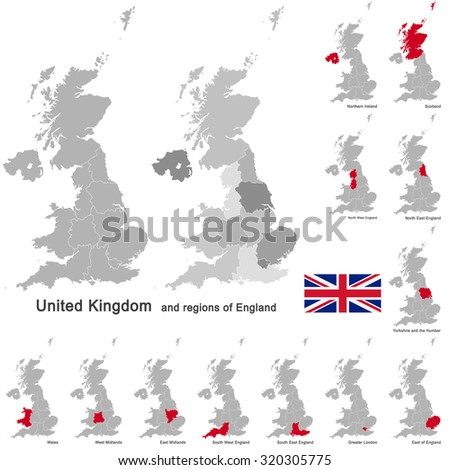 european country United Kingdom and regions of England