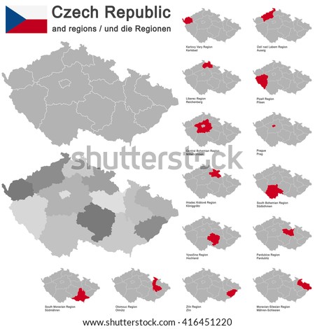 european country Czech Republic and detailed regions