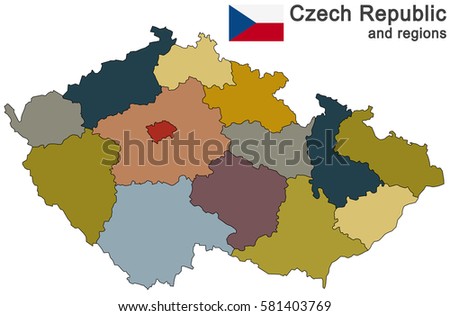 european country Czech Republic and detailed regions