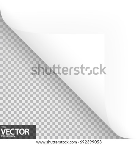 lower left paper corner with vector transparency showing shadow
