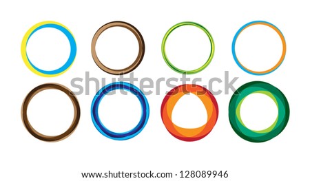 Geometric circle entwined wheels. Business abstract icon. As sign, symbol, logo, web, label, emblem.