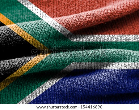 flag of South Africa on textile