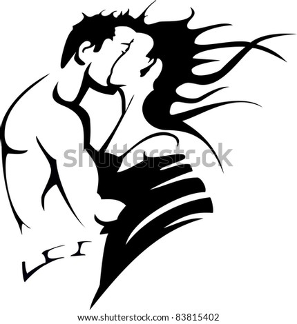 French Kiss Stock Vector Illustration 83815402 : Shutterstock