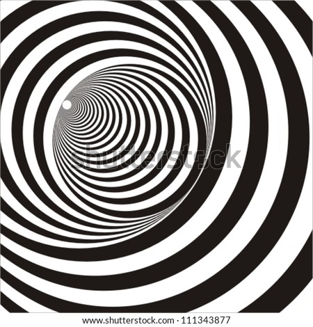 A Black And White Relief Tunnel. Optical Illusion. Vector Illustration ...