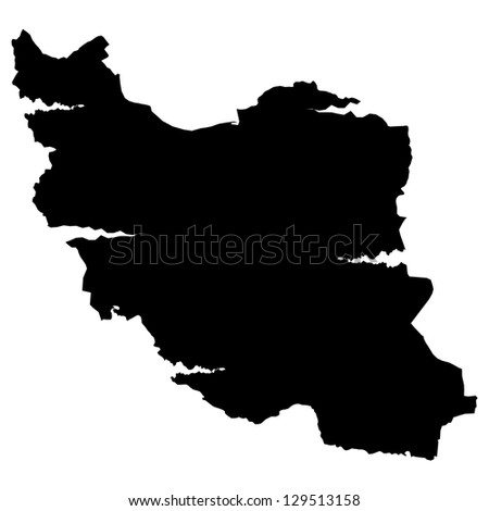 Iran Map Silhouette Stock Vector Illustration 129513158 : Shutterstock