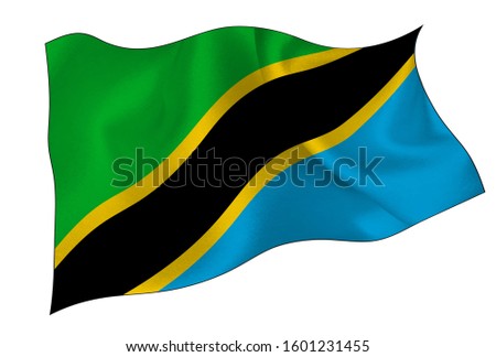 Tanzania national silk flag icon