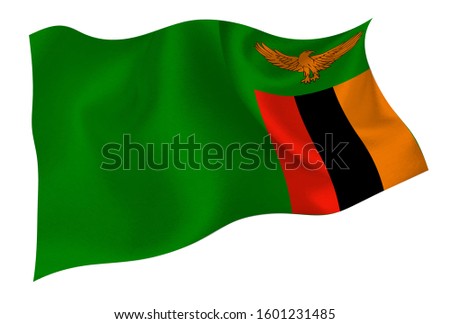  Zambia national silk flag icon